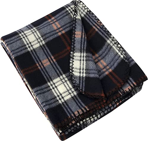 Plaid Fleece Blankets and Throws Bulk Fleece Blankets 24 Pack Plaid Blankets in Bulk for Wedding Guests, Homeless 50x60, 160 GSM