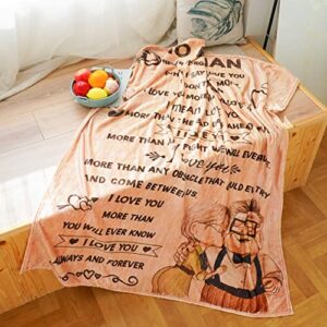 BLAMEZI Gift to My Man Fleece Blanket,Personalized Bed Flannel Throw Blanket, Father's Day Wedding Anniversary for Husband Dad (80“X60, to My Man)