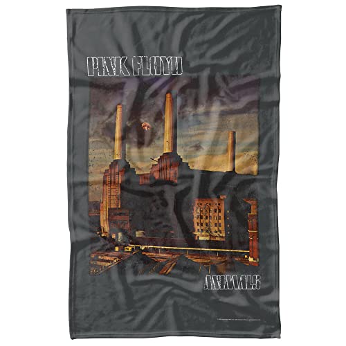 LOGOVISION Pink Floyd Blanket, 36"x58", Faded Animals, Fleece Blanket