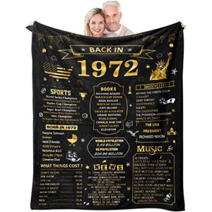 51st birthday gifts for women men blanket, mens 51st birthday gift ideas, gifts for 51 year old women, 51 year old 1972 birthday gifts for women, happy 51st birthday decorations throw blanket 60"x50"