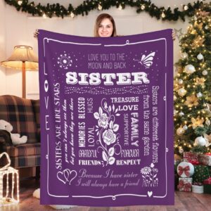 sister blanket birthday gift for sister from sister fleece throw blanket super soft fleece flannel plush microfiber blanket for couch bed sofa(50" x 60")