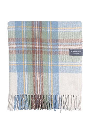 The Tartan Blanket Co. Recycled Wool Knee Blanket Stewart Muted Blue Tartan 28" x 65"