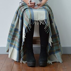 The Tartan Blanket Co. Recycled Wool Knee Blanket Stewart Muted Blue Tartan 28" x 65"