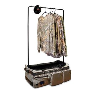 scent crusher halo series covert closet - roller bag converts to portable closet, includes the halo battery-operated generator to remove odors on hunting gear and equipment