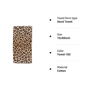 HGOD DESIGNS Leopard Hand Towels,Leopard Print Pattern 100% Cotton Soft Bath Hand Towels for Bathroom Kitchen Hotel Spa Hand Towels 15"X30" inch