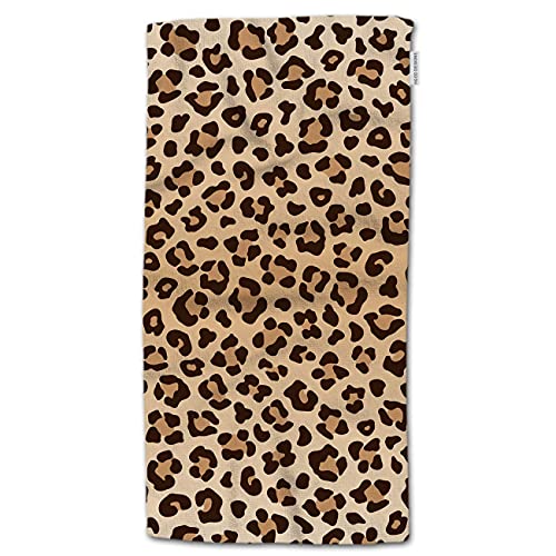 HGOD DESIGNS Leopard Hand Towels,Leopard Print Pattern 100% Cotton Soft Bath Hand Towels for Bathroom Kitchen Hotel Spa Hand Towels 15"X30" inch