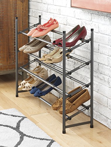 Whitmor 6905-8388 4-Tier Shoe Rack Gunmetal Gray