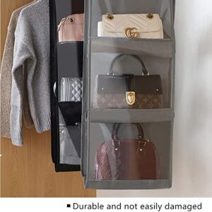 Two Pcs Double-Sided Transparent Six Layer Hanging Storage Bags Handbag Storage Hanging Bag Wardrobe Storage Dust-Proof Bag Hanging Fabric Folding Dust-Proof Bedroom Household Wardrobe Storage Rack