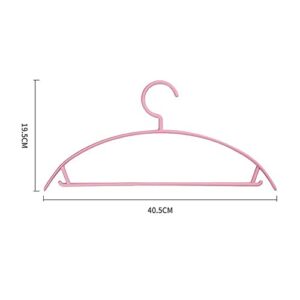 40.5 cm No Shoulder Bumps Plastic Clothes Hangers Non-Slip, Sweater Hanger, Suit Hanger with Pants Bar (Pink, 20 Pack)