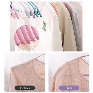 40.5 cm No Shoulder Bumps Plastic Clothes Hangers Non-Slip, Sweater Hanger, Suit Hanger with Pants Bar (Pink, 20 Pack)