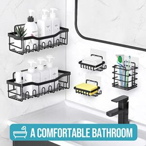 Gocvo Shower Caddy, 5 Pack Shower Shelves Bathroom Organizer No Drilling Adhesive Shower Wall Shelves Rustproof Stainless Steel Storage Shower Rack