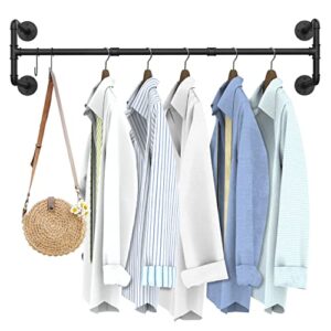 Industrial Clothes Hanging Rod Heavy Duty Garment Rack Bar for Closet Laundry Room Storage