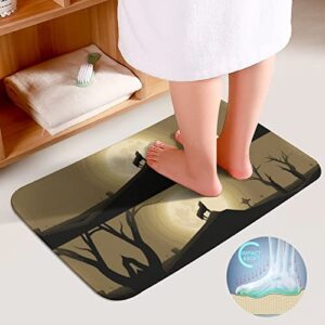 Bathroom Rugs Sets 3 Piece Bath Mat Wolf Machine Wash Absorbent Soft Shower Tub Mat Toilet Non-Slip Home Decor Gifts for Mom,20''×32''