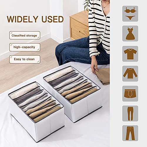 Msthreeup 7 Grids Washable Wardrobe clothes Organizer, Drawer Organizer Dividers,Closet Organizers and Storage Box for Folded Clothes,Jeans,Shirts,T-shirts,dress (1PC Large)