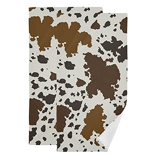 Qilmy Cow Print Hand Towel Super Soft and High Absorbent Bath Towel Fast Drying Hand Towel for Home Bathroom Gym Hotel Yoga,28 x 14 Inch(2 Pack)