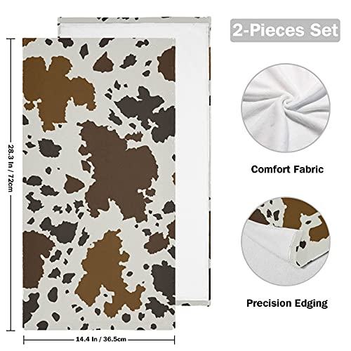 Qilmy Cow Print Hand Towel Super Soft and High Absorbent Bath Towel Fast Drying Hand Towel for Home Bathroom Gym Hotel Yoga,28 x 14 Inch(2 Pack)