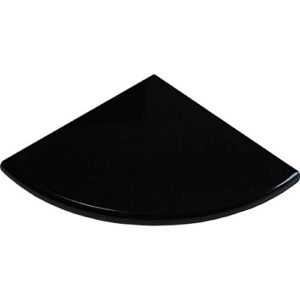 tenedos premium quality absolute black granite corner shelf both side polished 9 inch (1) maintenance free, stain resistant