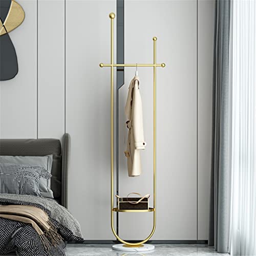 n/a Metal Hanger Marble Hanger Floor Bedroom Living Room Hanging Clothes Modern and Simple (Color : Black, Size : 195 * 33 * 4cm)