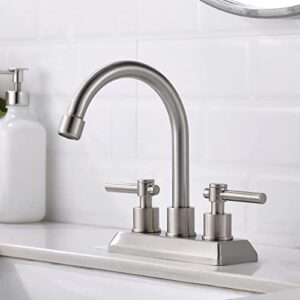 vesla home modern 2 handles 2 holes 4 inch centerset brushed nickel bathroom faucet,lavatory vanity bathroom sink faucet