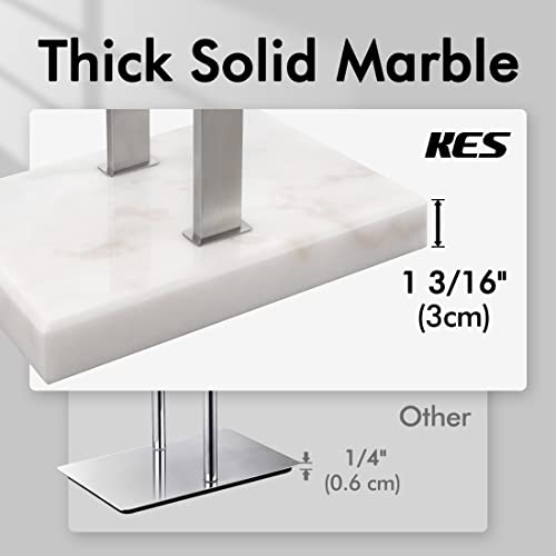 KES Standing Towel Rack 2-Tier Towel Rack Stand with Marble Base for Bathroom Floor, Upgrade Steady Design, SUS 304 Stainless Steel Brushed Finish, BTH217-2
