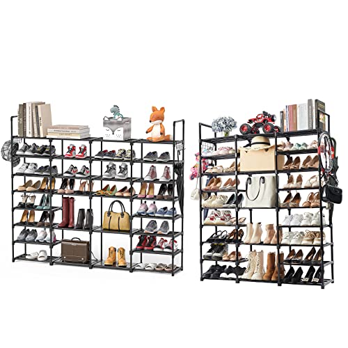 Mavivegue 9 Tiers Shoe Rack Tall Shoe Organizer Shoe Storage Shoe Rack, 8 Tier Large Shoe Rack Organizer