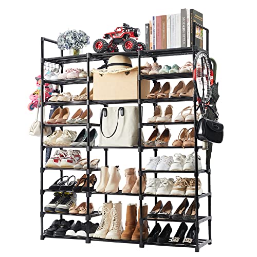 Mavivegue 9 Tiers Shoe Rack Tall Shoe Organizer Shoe Storage Shoe Rack, 8 Tier Large Shoe Rack Organizer