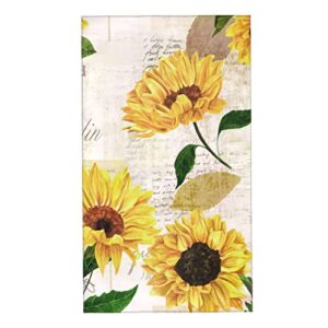 covasa sunflower hand towels for bathroom set of 2,vintage yellow floral towels ultra soft absorbent decorative small bath towels washcloth kitchen guest fingertip towel for hotel,spa,gym 15.7"x27.5"