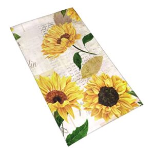 COVASA Sunflower Hand Towels for Bathroom Set of 2,Vintage Yellow Floral Towels Ultra Soft Absorbent Decorative Small Bath Towels Washcloth Kitchen Guest Fingertip Towel for Hotel,Spa,Gym 15.7"x27.5"
