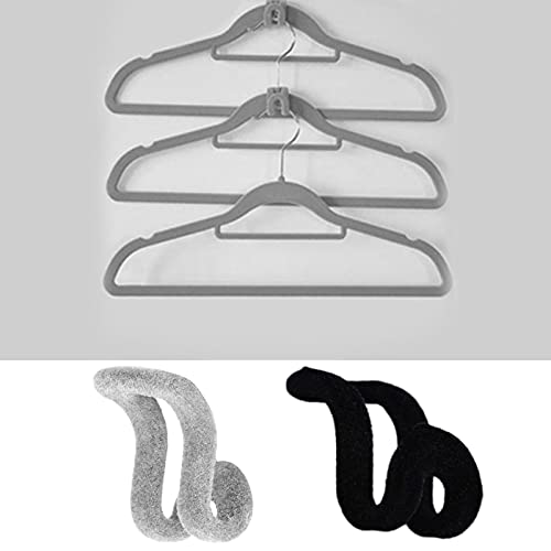 CHUWUJU Clothes Hanger Connector Hooks, 10/20/40/60 PCS Closet Hanger Velvet Extender Clips, Space Saving Cascading Connection Hooks for Clothes Closet