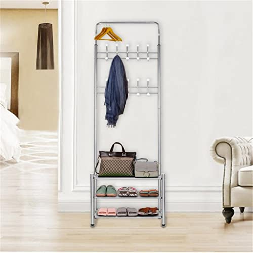 n/a Metal Hanger Marble Hanger Floor Bedroom Living Room Hanging Clothes Modern and Simple (Color : Silver, Size : 185 * 66 * 30cm)