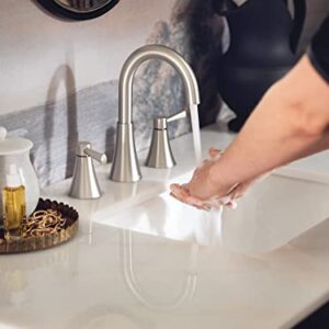 Moen 84022SRN Ronan Two 4" Centerset Modern Bathroom Faucet with Push-Down Drain, 1 Handle, Spot Resist Brushed Nickel