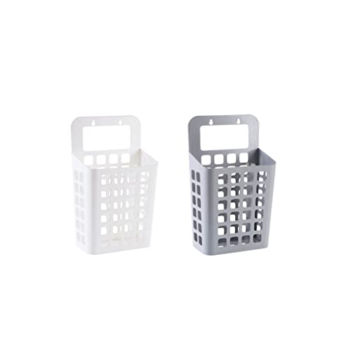 Zerodeko Plastic Hanging Shower Caddy Kitchen Bathroom Storage Basket Laundry Basket Clothes Hanging Organizer Hanging Cups Holder for Kitchen Bathroom Cabinet Toilet White