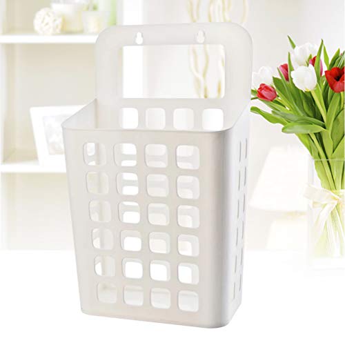 Zerodeko Plastic Hanging Shower Caddy Kitchen Bathroom Storage Basket Laundry Basket Clothes Hanging Organizer Hanging Cups Holder for Kitchen Bathroom Cabinet Toilet White