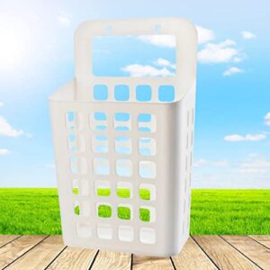 Zerodeko Plastic Hanging Shower Caddy Kitchen Bathroom Storage Basket Laundry Basket Clothes Hanging Organizer Hanging Cups Holder for Kitchen Bathroom Cabinet Toilet White