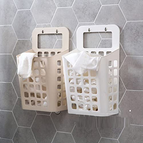 Zerodeko Plastic Hanging Shower Caddy Kitchen Bathroom Storage Basket Laundry Basket Clothes Hanging Organizer Hanging Cups Holder for Kitchen Bathroom Cabinet Toilet White