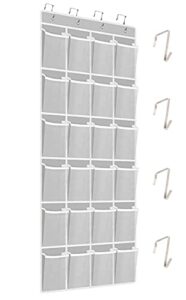 n/c over the door shoe organizer,hanging shoe organizer for closet organizers and storage,24 large mesh breathable pockets hanging shoe holder,over the door shoe rack with 4 hooks