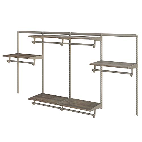 Closet Culture by Knape & Vogt Culture Closet Organization System with 6 Driftwood Wood Shelves, 8 feet