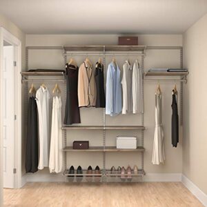 Closet Culture by Knape & Vogt Culture Closet Organization System with 6 Driftwood Wood Shelves, 8 feet