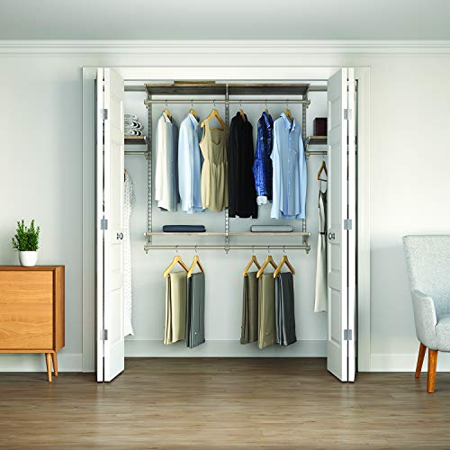 Closet Culture by Knape & Vogt Culture Closet Organization System with 6 Driftwood Wood Shelves, 8 feet