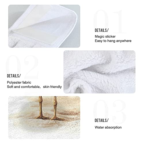 Seagull Sea Gull Hanging Kitchen Towels Summer Beach Sand Hand Towel 2PCS Dish Cloth Tie Towel Absorbent Oven Stove Washcloth with Loop for Bathroom Home Decorative