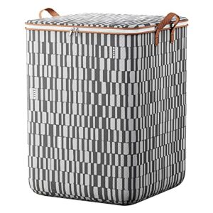 180l large storage bags - clothes storage bins foldable closet organizer storage containers with durable handles thick fabric for clothing, blanket, comforters, bed sheets, pillows and toys (180l)