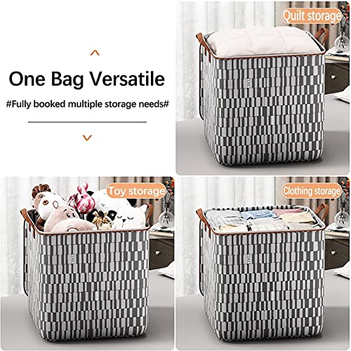 180L Large Storage Bags - Clothes Storage Bins Foldable Closet Organizer Storage Containers with Durable Handles Thick Fabric for Clothing, Blanket, Comforters, Bed Sheets, Pillows and Toys (180L)