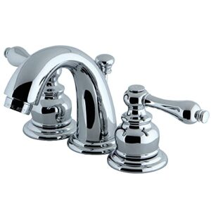 kingston brass kb911al victorian mini widespread lavatory faucet with brass pop-up, polished chrome