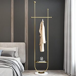 n/a Metal Hanger Marble Hanger Floor Bedroom Living Room Hanging Clothes Modern and Simple (Color : Black, Size : 195 * 33 * 4cm)