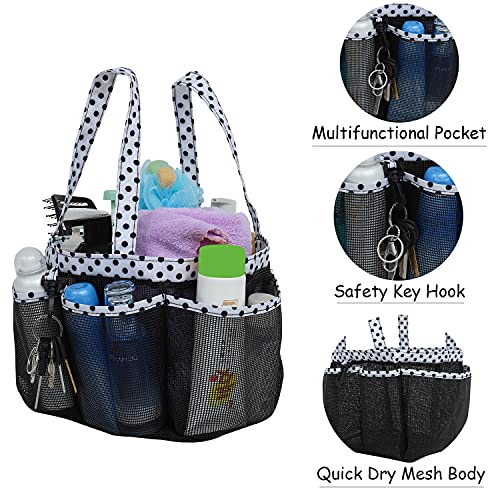 Mesh Shower Caddy Tote for College Dorm Room Essentials, Hanging Large Portable Shower Tote Bag Toiletry Organizer with Key Hook for Bathroom Accessories(hyd)