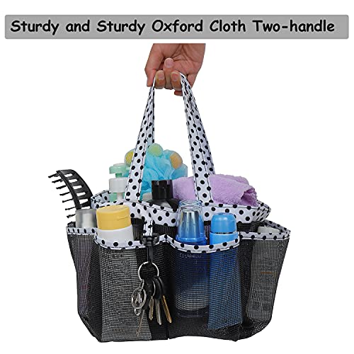 Mesh Shower Caddy Tote for College Dorm Room Essentials, Hanging Large Portable Shower Tote Bag Toiletry Organizer with Key Hook for Bathroom Accessories(hyd)