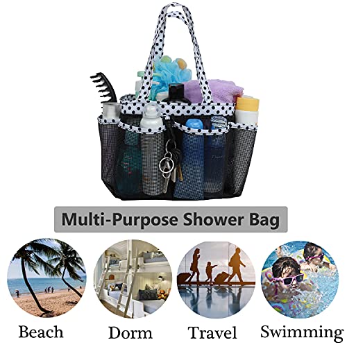 Mesh Shower Caddy Tote for College Dorm Room Essentials, Hanging Large Portable Shower Tote Bag Toiletry Organizer with Key Hook for Bathroom Accessories(hyd)