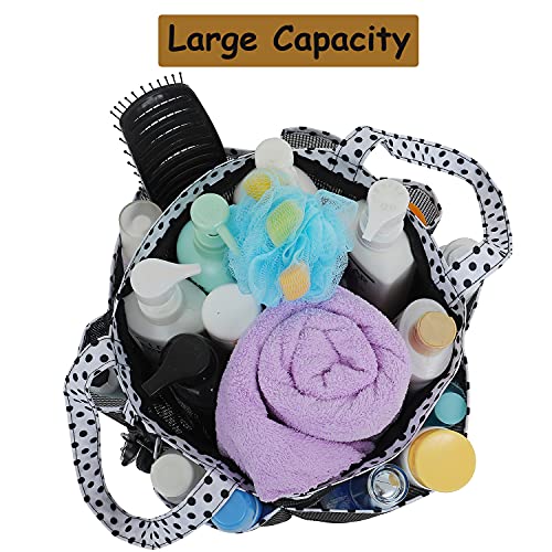 Mesh Shower Caddy Tote for College Dorm Room Essentials, Hanging Large Portable Shower Tote Bag Toiletry Organizer with Key Hook for Bathroom Accessories(hyd)