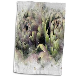 3drose image of watercolor artichoke art - towels (twl-318656-1)