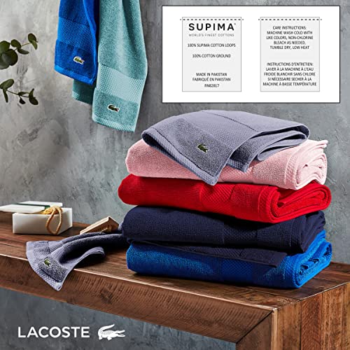 Lacoste Heritage Supima Cotton Wash Cloth, Mint, 13" x 13"